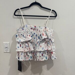 Colorful Ruffle Tiered Women's Top